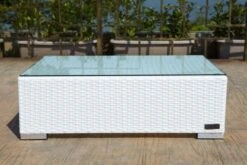 OUTFLEXX Kaffeetisch, Weiß, Polyrattan, 95x65cm, Inkl. Glasplatte -Ausgewählte Geschäfte Für Garten- Und Outdoor-Produkte 2 2511 9.jpg