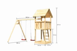 KARIBU Lotti Spielturm, Naturbelassen, Nordische Fichte, 107x107x291cm, Mit Doppelschaukel -Ausgewählte Geschäfte Für Garten- Und Outdoor-Produkte 30399 2 04.jpg