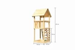 KARIBU Lotti Spielturm, Naturbelassen, Nordische Fichte, 107x107x291cm, Mit Kletterwand ECO -Ausgewählte Geschäfte Für Garten- Und Outdoor-Produkte 30401 2 05.jpg