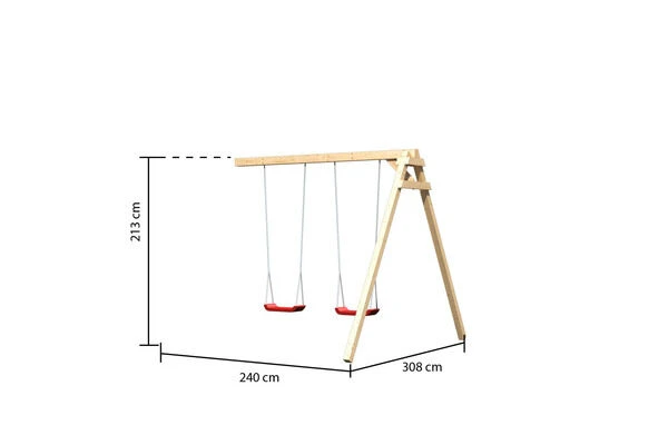 KARIBU Anna Spielturm, Naturbelassen, Nordische Fichte, 347x264x270cm, Mit Doppelschaukel 8 KARIBU Anna Spielturm, Naturbelassen, Nordische Fichte, 347x264x270cm, Mit Doppelschaukel – Bild 6