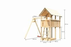 KARIBU Danny Turm, Naturbelassen, Fichte, 347x264x291cm, Mit Doppelschaukel -Ausgewählte Geschäfte Für Garten- Und Outdoor-Produkte 30410 1 05.jpg