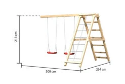 KARIBU Danny Turm, Naturbelassen, Fichte, 415x264x291cm, Mit Gerüst Und Doppelschaukel -Ausgewählte Geschäfte Für Garten- Und Outdoor-Produkte 30410 3 04.jpg
