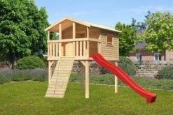 KARIBU Benjamin Stelzenhaus, Naturbelassen, Nordische Fichte, 198x244x309cm, Mit Rutsche Rot Und Holzrampe -Ausgewählte Geschäfte Für Garten- Und Outdoor-Produkte 30416 10 02.jpg