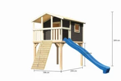 KARIBU Benjamin Stelzenhaus, Terragrau, Nordische Fichte, 198x244x309cm, Mit Rutsche Blau Und Holzrampe 13 KARIBU Benjamin Stelzenhaus, Terragrau, Nordische Fichte, 198x244x309cm, Mit Rutsche Blau Und Holzrampe -Ausgewählte Geschäfte Für Garten- Und Outdoor-Produkte 30416 13 05.jpg