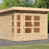KARIBU Gartenhaus Kastorf 6, Naturbelassen, Fichtenholz 28mm, 305 X 274 X 222 Cm, Flachdach, Inkl. Oberlicht -Ausgewählte Geschäfte Für Garten- Und Outdoor-Produkte 30463 1 01.jpg
