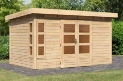 KARIBU Gartenhaus Kastorf 7, Naturbelassen, Fichtenholz 28mm, 396 X 244 X 222 Cm, Flachdach, Inkl. Oberlicht -Ausgewählte Geschäfte Für Garten- Und Outdoor-Produkte 30463 3 02.jpg