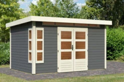 KARIBU Gartenhaus Kastorf 7, Terragrau, Fichtenholz 28mm, 396 X 244 X 222 Cm, Flachdach, Inkl. Oberlicht 13 KARIBU Gartenhaus Kastorf 7, Terragrau, Fichtenholz 28mm, 396 X 244 X 222 Cm, Flachdach, Inkl. Oberlicht -Ausgewählte Geschäfte Für Garten- Und Outdoor-Produkte 30463 4 02.jpg