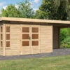 KARIBU Gartenhaus Kastorf 7, Naturbelassen, Fichtenholz 28mm, 702 X 244 X 222 Cm, Flachdach, Anbau 3,2m Mit Rückwand 1 KARIBU Gartenhaus Kastorf 7, Naturbelassen, Fichtenholz 28mm, 702 X 244 X 222 Cm, Flachdach, Anbau 3,2m Mit Rückwand -Ausgewählte Geschäfte Für Garten- Und Outdoor-Produkte 30468 3 01.jpg