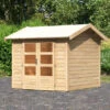 KARIBU Gartenhaus Theres 3, Naturbelassen, Fichtenholz 28mm, 270 X 244 X 242 Cm, Satteldach, Massivholzdach -Ausgewählte Geschäfte Für Garten- Und Outdoor-Produkte 30470 1 01.jpg