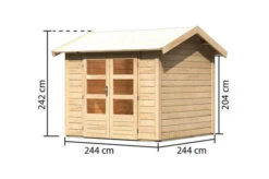 KARIBU Gartenhaus Theres 3, Naturbelassen, Fichtenholz 28mm, 270 X 244 X 242 Cm, Satteldach, Massivholzdach -Ausgewählte Geschäfte Für Garten- Und Outdoor-Produkte 30470 1 05.jpg