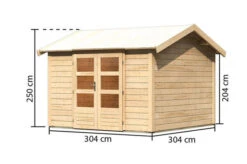 KARIBU Gartenhaus Theres 7, Naturbelassen, Fichtenholz 28mm, 337 X 304 X 250 Cm, Satteldach, Massivholzdach -Ausgewählte Geschäfte Für Garten- Und Outdoor-Produkte 30470 3 05.jpg