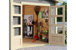 KARIBU Gartenhaus Theres 7, Terragrau, Fichtenholz 28mm, 337 X 304 X 250 Cm, Satteldach, Massivholzdach -Ausgewählte Geschäfte Für Garten- Und Outdoor-Produkte 30470 4 02.jpg