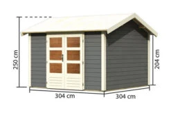 KARIBU Gartenhaus Theres 7, Terragrau, Fichtenholz 28mm, 337 X 304 X 250 Cm, Satteldach, Massivholzdach -Ausgewählte Geschäfte Für Garten- Und Outdoor-Produkte 30470 4 05.jpg