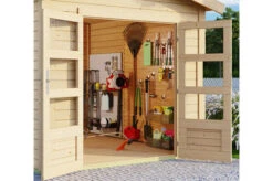 KARIBU Gartenhaus Theres 7, Naturbelassen, Fichtenholz 28mm, 947 X 304 X 250 Cm, Satteldach, 2 Dachausbauelemente -Ausgewählte Geschäfte Für Garten- Und Outdoor-Produkte 30472 3 03.jpg