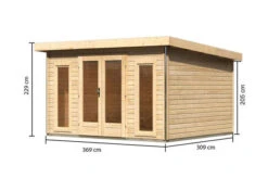 KARIBU Gartenhaus Radeburg 2, Naturbelassen, Fichtenholz 40mm, 406 X 309 X 229,5 Cm, Pultdach, Inkl. 2 Drehkippfenster -Ausgewählte Geschäfte Für Garten- Und Outdoor-Produkte 30476 1 05.jpg