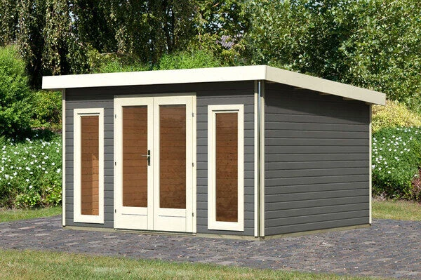 KARIBU Gartenhaus Radeburg 2, Terragrau, Fichtenholz 40mm, 406 X 309 X 229,5 Cm, Pultdach, Inkl. 2 Drehkippfenster 3 KARIBU Gartenhaus Radeburg 2, Terragrau, Fichtenholz 40mm, 406 X 309 X 229,5 Cm, Pultdach, Inkl. 2 Drehkippfenster