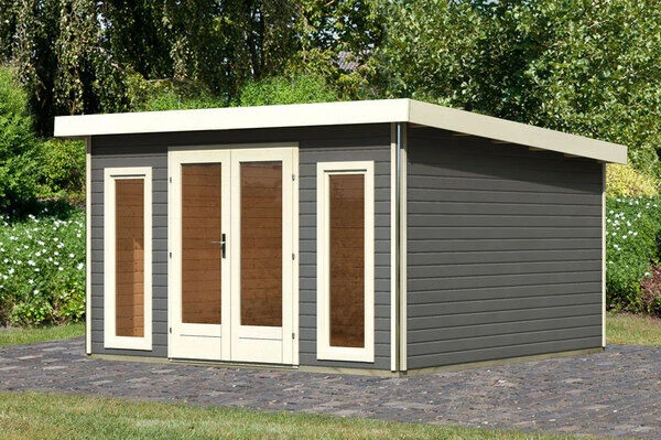 KARIBU Gartenhaus Radeburg 3, Terragrau, Fichtenholz 40mm, 406 X 369 X 229,5 Cm, Pultdach, Inkl. 2 Drehkippfenster 3 KARIBU Gartenhaus Radeburg 3, Terragrau, Fichtenholz 40mm, 406 X 369 X 229,5 Cm, Pultdach, Inkl. 2 Drehkippfenster