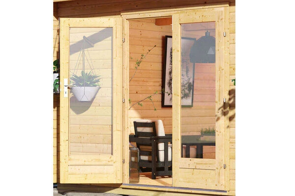 KARIBU Gartenhaus Radeburg 4, Naturbelassen, Fichtenholz 40mm, 528 X 368 X 231 Cm, Flachdach, Inkl. 2 Drehkippfenster 5 KARIBU Gartenhaus Radeburg 4, Naturbelassen, Fichtenholz 40mm, 528 X 368 X 231 Cm, Flachdach, Inkl. 2 Drehkippfenster – Bild 3