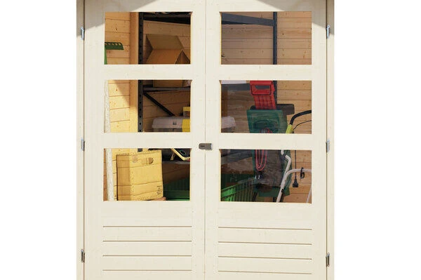 KARIBU Gartenhaus Askola 5, Terragrau, Fichtenholz 19mm, 554 X 246 X 211 Cm, Flachdach, Anbau 2,4m Mit Rückwand 4 KARIBU Gartenhaus Askola 5, Terragrau, Fichtenholz 19mm, 554 X 246 X 211 Cm, Flachdach, Anbau 2,4m Mit Rückwand – Bild 2