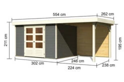 KARIBU Gartenhaus Askola 5, Terragrau, Fichtenholz 19mm, 554 X 246 X 211 Cm, Flachdach, Anbau 2,4m Mit Rückwand 16 KARIBU Gartenhaus Askola 5, Terragrau, Fichtenholz 19mm, 554 X 246 X 211 Cm, Flachdach, Anbau 2,4m Mit Rückwand -Ausgewählte Geschäfte Für Garten- Und Outdoor-Produkte 30537 10 05.jpg