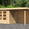 KARIBU Gartenhaus Askola 2, Naturbelassen, Fichtenholz 19mm, 467 X 217 X 211 Cm, Flachdach, Anbau 2,4m Mit Rückwand -Ausgewählte Geschäfte Für Garten- Und Outdoor-Produkte 30537 1 01.jpg