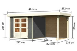 KARIBU Gartenhaus Askola 3,5, Terragrau, Fichtenholz 19mm, 491 X 246 X 211 Cm, Flachdach, Anbau 2,4m Mit Rückwand 16 KARIBU Gartenhaus Askola 3,5, Terragrau, Fichtenholz 19mm, 491 X 246 X 211 Cm, Flachdach, Anbau 2,4m Mit Rückwand -Ausgewählte Geschäfte Für Garten- Und Outdoor-Produkte 30537 6 05.jpg