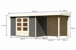 KARIBU Gartenhaus Askola 4, Terragrau, Fichtenholz 19mm, 554 X 217 X 211 Cm, Flachdach, Anbau 2,4m Mit Rückwand 16 KARIBU Gartenhaus Askola 4, Terragrau, Fichtenholz 19mm, 554 X 217 X 211 Cm, Flachdach, Anbau 2,4m Mit Rückwand -Ausgewählte Geschäfte Für Garten- Und Outdoor-Produkte 30537 8 05.jpg