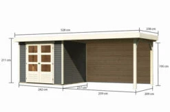 KARIBU Gartenhaus Askola 3, Terragrau, Fichtenholz 19mm, 528,5 X 217 X 211 Cm, Flachdach, Seitlicher Anbau 2,8m Mit Rückwand 16 KARIBU Gartenhaus Askola 3, Terragrau, Fichtenholz 19mm, 528,5 X 217 X 211 Cm, Flachdach, Seitlicher Anbau 2,8m Mit Rückwand -Ausgewählte Geschäfte Für Garten- Und Outdoor-Produkte 30540 4 05.jpg