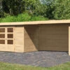 KARIBU Gartenhaus Askola 4, Naturbelassen, Fichtenholz 19mm, 591,5 X 217 X 211 Cm, Flachdach, Seitlicher Anbau 2,8m Mit Rückwand -Ausgewählte Geschäfte Für Garten- Und Outdoor-Produkte 30540 7 01.jpg