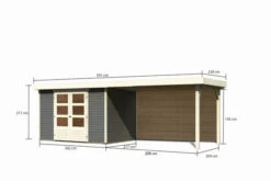 KARIBU Gartenhaus Askola 4, Terragrau, Fichtenholz 19mm, 591,5 X 217 X 211 Cm, Flachdach, Seitlicher Anbau 2,8m Mit Rückwand -Ausgewählte Geschäfte Für Garten- Und Outdoor-Produkte 30540 8 05.jpg