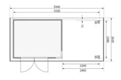 KARIBU Gartenhaus Kerko 5, Naturbelassen, Fichtenholz 19mm, 554 X 246 X 210 Cm, Flachdach, Anbau 2,4m -Ausgewählte Geschäfte Für Garten- Und Outdoor-Produkte 30543 1 06.jpg