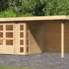 KARIBU Gartenhaus Kerko 3, Naturbelassen, Fichtenholz 19mm, 508 X 217 X 211 Cm, Flachdach, Anbau 2,4m Mit Rückwand -Ausgewählte Geschäfte Für Garten- Und Outdoor-Produkte 30544 1 01.jpg