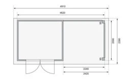 KARIBU Gartenhaus Kerko 3, Naturbelassen, Fichtenholz 19mm, 508 X 217 X 211 Cm, Flachdach, Anbau 2,4m Mit Rückwand -Ausgewählte Geschäfte Für Garten- Und Outdoor-Produkte 30544 1 06.jpg
