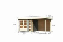 KARIBU Gartenhaus Kerko 3, Terragrau, Fichtenholz 19mm, 508 X 217 X 211 Cm, Flachdach, Anbau 2,4m Mit Rückwand -Ausgewählte Geschäfte Für Garten- Und Outdoor-Produkte 30544 2 05.jpg