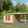 KARIBU Gartenhaus Kerko 6, Naturbelassen, Fichtenholz 19mm, 334 X 306 X 216 Cm, Flachdach, Anbau 2,8m -Ausgewählte Geschäfte Für Garten- Und Outdoor-Produkte 30546 3 01.jpg