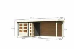 KARIBU Gartenhaus Kerko 3, Terragrau, Fichtenholz 19mm, 528,5 X 217 X 211 Cm, Flachdach, Anbau 2,8m Mit Rückwand -Ausgewählte Geschäfte Für Garten- Und Outdoor-Produkte 30547 2 05.jpg