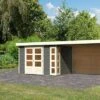 KARIBU Gartenhaus Kerko 4, Terragrau, Fichtenholz 19mm, 609 X 217 X 211 Cm, Flachdach, Anbau 2,8m Mit Rückwand -Ausgewählte Geschäfte Für Garten- Und Outdoor-Produkte 30547 4 01.jpg