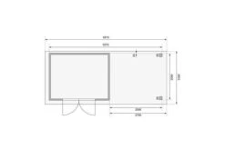 KARIBU Gartenhaus Kerko 4, Terragrau, Fichtenholz 19mm, 609 X 217 X 211 Cm, Flachdach, Anbau 2,8m Mit Rückwand -Ausgewählte Geschäfte Für Garten- Und Outdoor-Produkte 30547 4 06.jpg