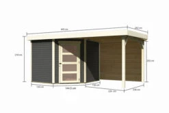KARIBU Gartenhaus Schwandorf 5, Terragrau, Fichtenholz 19mm, 493 X 246 X 218 Cm, Flachdach, Anbau 2,4m Mit Rückwand 16 KARIBU Gartenhaus Schwandorf 5, Terragrau, Fichtenholz 19mm, 493 X 246 X 218 Cm, Flachdach, Anbau 2,4m Mit Rückwand -Ausgewählte Geschäfte Für Garten- Und Outdoor-Produkte 30549 4 05.jpg