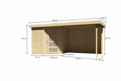 KARIBU Gartenhaus Schwandorf 3, Naturbelassen, Fichtenholz 19mm, 504,5 X 217 X 218 Cm, Flachdach, Anbau 2,8m Mit Rückwand 16 KARIBU Gartenhaus Schwandorf 3, Naturbelassen, Fichtenholz 19mm, 504,5 X 217 X 218 Cm, Flachdach, Anbau 2,8m Mit Rückwand -Ausgewählte Geschäfte Für Garten- Und Outdoor-Produkte 30551 1 05.jpg