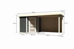 KARIBU Gartenhaus Schwandorf 3, Terragrau, Fichtenholz 19mm, 504,5 X 217 X 218 Cm, Flachdach, Anbau 2,8m Mit Rückwand -Ausgewählte Geschäfte Für Garten- Und Outdoor-Produkte 30551 2 05.jpg