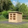 KARIBU Gartenhaus Stockach 2, Naturbelassen, Fichtenholz 19mm, 212 X 186 X 197 Cm, Pultdach, Doppelflügeltür -Ausgewählte Geschäfte Für Garten- Und Outdoor-Produkte 30554 1 01.jpg