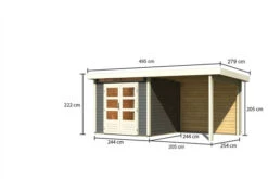 KARIBU Gartenhaus Kandern3 , Terragrau, Fichtenholz 28mm, 522,5 X 244 X 222 Cm, Pultdach, Anbau 2,35m Mit Rückwand -Ausgewählte Geschäfte Für Garten- Und Outdoor-Produkte 30555 2 05.jpg