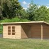 KARIBU Gartenhaus Northeim 3, Naturbelassen, Fichtenholz 40mm, 664 X 309 X 229 Cm, Pultdach, Anbau 3m Mit Rückwand -Ausgewählte Geschäfte Für Garten- Und Outdoor-Produkte 30561 1 01.jpg