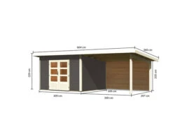 KARIBU Gartenhaus Northeim 3, Terragrau, Fichtenholz 40mm, 664 X 309 X 229 Cm, Pultdach, Anbau 3m Mit Rückwand -Ausgewählte Geschäfte Für Garten- Und Outdoor-Produkte 30561 2 05.jpg