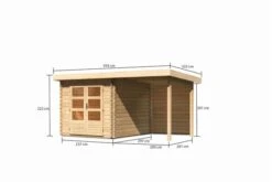 KARIBU Gartenhaus Bastrup4 , Naturbelassen, Fichtenholz 28mm, 454,5 X 297 X 222 Cm, Pultdach, Anbau 2m Mit Rückwand -Ausgewählte Geschäfte Für Garten- Und Outdoor-Produkte 30563 3 05.jpg