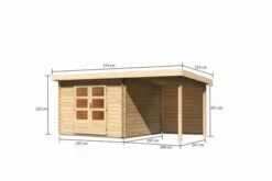 KARIBU Gartenhaus Bastrup5 , Naturbelassen, Fichtenholz 28mm, 514,5 X 297 X 222 Cm, Pultdach, Anbau 2m Mit Rückwand -Ausgewählte Geschäfte Für Garten- Und Outdoor-Produkte 30563 4 05.jpg