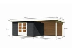 KARIBU Gartenhaus Bastrup 7 , Anthrazit, Fichtenholz 28mm, 674 X 297 X 222 Cm, Pultdach, Anbau 3m Mit Rückwand -Ausgewählte Geschäfte Für Garten- Und Outdoor-Produkte 30566 10 05.jpg