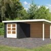 KARIBU Gartenhaus Bastrup 4 , Anthrazit, Fichtenholz 28mm, 554 X 297 X 222 Cm, Pultdach, Anbau 3m Mit Rückwand 1 KARIBU Gartenhaus Bastrup 4 , Anthrazit, Fichtenholz 28mm, 554 X 297 X 222 Cm, Pultdach, Anbau 3m Mit Rückwand -Ausgewählte Geschäfte Für Garten- Und Outdoor-Produkte 30566 6 01.jpg