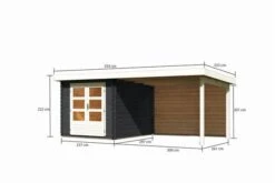 KARIBU Gartenhaus Bastrup 4 , Anthrazit, Fichtenholz 28mm, 554 X 297 X 222 Cm, Pultdach, Anbau 3m Mit Rückwand -Ausgewählte Geschäfte Für Garten- Und Outdoor-Produkte 30566 6 05.jpg